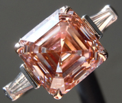 3.99ct Orangy Pink VS2 Asscher Cut Lab Grown Diamond Ring R9491