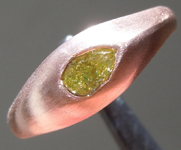 0.26ct Greenish Yellow VS2 Pear Shape Diamond Ring R9643