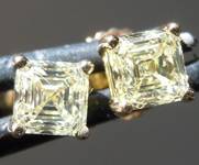 SOLD....0.83ctw Yellow VS Asscher Cut Diamond Earrings R9597