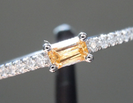 SOLD....0.17ct Orangy Yellow VS1 Emerald Cut Diamond Ring R9683