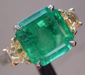3.44ct Emerald Cut Emerald Ring R9803