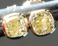 0.80ctw Yellow VS Cushion Cut Diamond Earrings R9904
