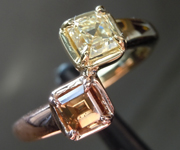 1.00ctw Yellow and Brown Asscher Cut Diamond Ring R9907