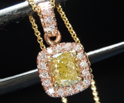 SOLD....0.81ct Yellow Cushion Cut Diamond Pendant R9918