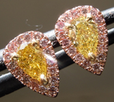 0.64ctw Intense Yellow Pear Shape Diamond Earrings R9956