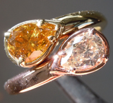 1.38ctw Brown Pear Shape Diamond Ring R9954