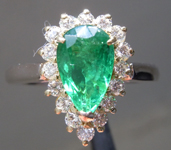 1.57ct Pear Shape Emerald Ring R9858