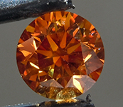 1.00ct Orange SI2 Round Brilliant Diamond R10136