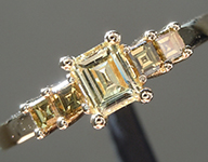 0.26ct Yellow Carre Cut Diamond Ring R10152