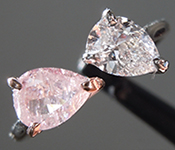 SOLD...1.06ct Pink and Colorless Pear Shape Diamond Ring R10143