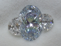 3.02ct H (Blue) VVS1 Oval Shape Lab Grown Diamond Ring R10578