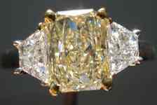 SOLD....Three Stone Diamond Ring: 1.07 Light yellow Clipped Corner Trills R1837
