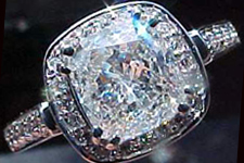 SOLD......Ring Diamond Special: GIA 1.20ct G/I1 Cushion Cut Diamond Halo Ring R1871