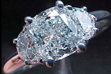 SOLD....Ring Special: GIA 1.00ct G/I1 Cushion Cut Diamond Ring w/ Half Moons R1870