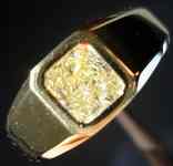 SOLD...Gents Diamond Ring: 1.06 Radiant GIA Light Yellow 18Kt Yellow Gold BEZEL R1843