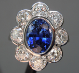 2.41ct Blue Oval Shape Sapphire Ring R10018