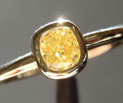 0.36ct Yellow VVS2 Cushion Cut Diamond Ring R4897