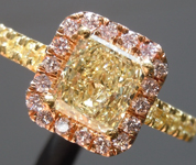 1.01ct  Yellow Radiant Cut Diamond Ring R5020