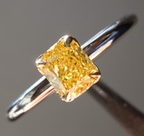 0.72ct Vivid Yellow VS2 Cushion Cut Diamond Ring R5058