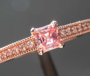 0.16ct Intense Pink SI2 Asscher Cut Diamond Ring R5279