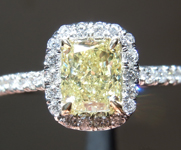 SOLD......Yellow Diamond Ring: .85ct Fancy Yellow VVS2 Cushion Modified Brilliant Diamond Halo Ring GIA R5281