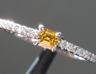 SOLD...0.19ct Yellow-Orange Asscher Cut Diamond Ring R6004