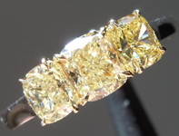 1.53ctw Yellow VS1 Cushion Cut Diamond Ring R6256