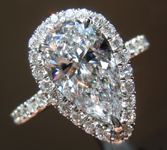 SOLD.....Colorless Diamond Ring: 1.71ct F I1 Pear Shape Diamond Halo Ring R6365