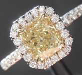 1.01ct Brownish Greenish Yellow VS2 Radiant Cut Diamond Ring R6624