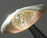SOLD...0.71ct Greenish Yellow VS2 Pear Shape Diamond Ring R6846