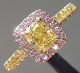 0.50ct Yellow SI1 Cushion Cut Diamond Ring R6891