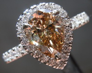 SOLD....1.11ct Fancy Dark Orangy Brown SI2 Pear Shape Diamond Ring GIA R6981
