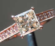 1.04ct U-V (Brown) I1 Princess Cut Diamond Ring R7071