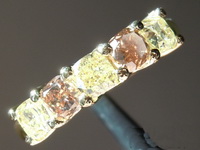 SOLD......1.32ctw Natural.Brown and Yellow Cushion Diamond Band Honey and Lemons! R7140