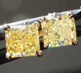 1.43ctw Yellow VS1 Radiant Cut Diamond Earrings R7243