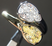 SOLD...1.48ctw Yellow and Colorless Pear Shape Diamond Ring R7266