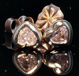 SOLD....0.39ctw Light Pink SI2 Heart Shape Diamond Earrings R7591