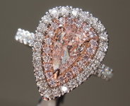 SOLD......0.53ct Orangy Pink I1 Pear Brilliant Diamond Ring R7674