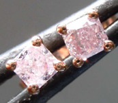 SOLD....35ctw Fancy Pink Radiant Cut Diamond Earrings R7757