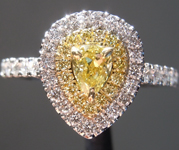 0.28ct Intense Yellow I1 Pear Diamond Ring R7800