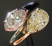 SOLD......1.54ctw Yellow and Gray Diamond Ring R8401