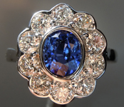 SOLD....1.40ct Blue Oval Shape Sapphire Ring R8781
