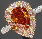 1.25ct Orange I1 Pear Shape Diamond Ring R9215