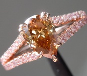 1.06ct Orangy Brown SI1 Pear Shape Diamond Ring R9216
