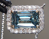 1.02ct Blue VS2 Emerald Cut Lab Grown Diamond Necklace R9415