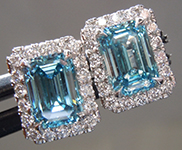 2.02ct Blue Emerald Cut Lab Grown Diamond Earrings R9421