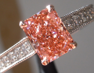 1.01ct Pink Radiant Cut Lab Grown Diamond Ring R9431
