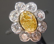 SOLD... 1.01ct Yellow I2 Oval Shape Diamond Ring R9734