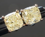 SOLD...2.15ctw Y-Z Cushion Cut Diamond Earrings R9756