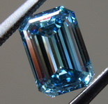 SOLD....1.01ct Vivid Blue VS2 Emerald Cut Lab Grown Diamond R9347